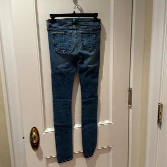 Rag & Bone distressed denim and red flannel skinny jeans size 25 style W1502K520 - Picture 3 of 5